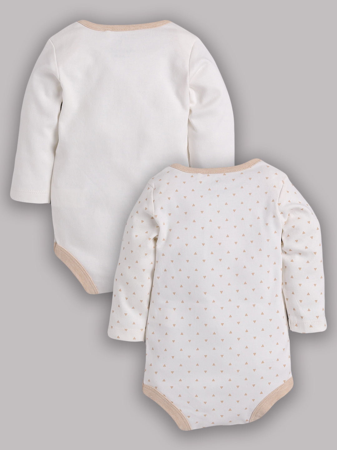 Boys Baby Romper for All Season/Sleep Suit/Comfort fit/ 100% Cotton (Set of 2)-BEIGE