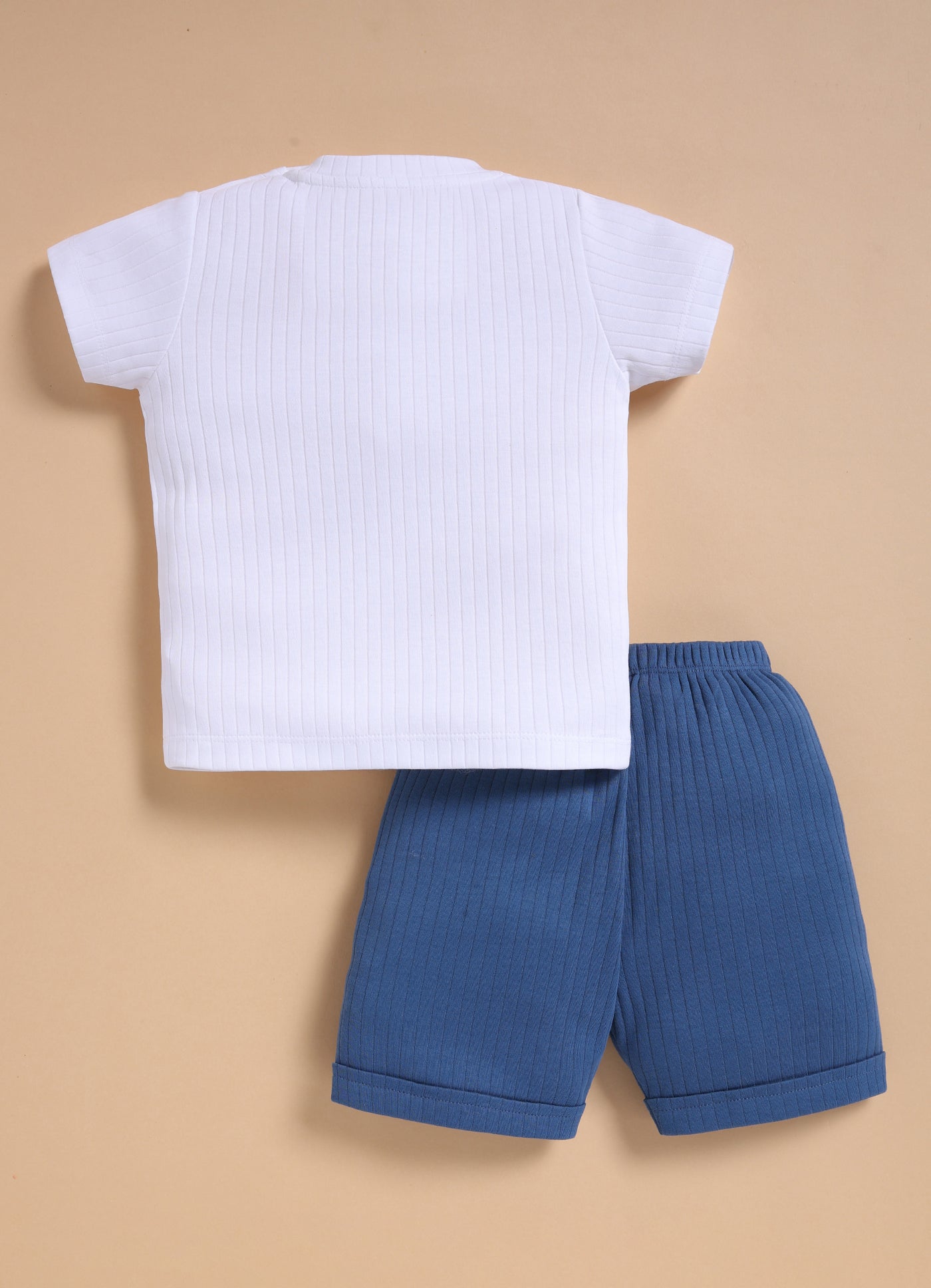Half-Sleeve Top & Bottom For Boys - Navy Blue Cute Animals