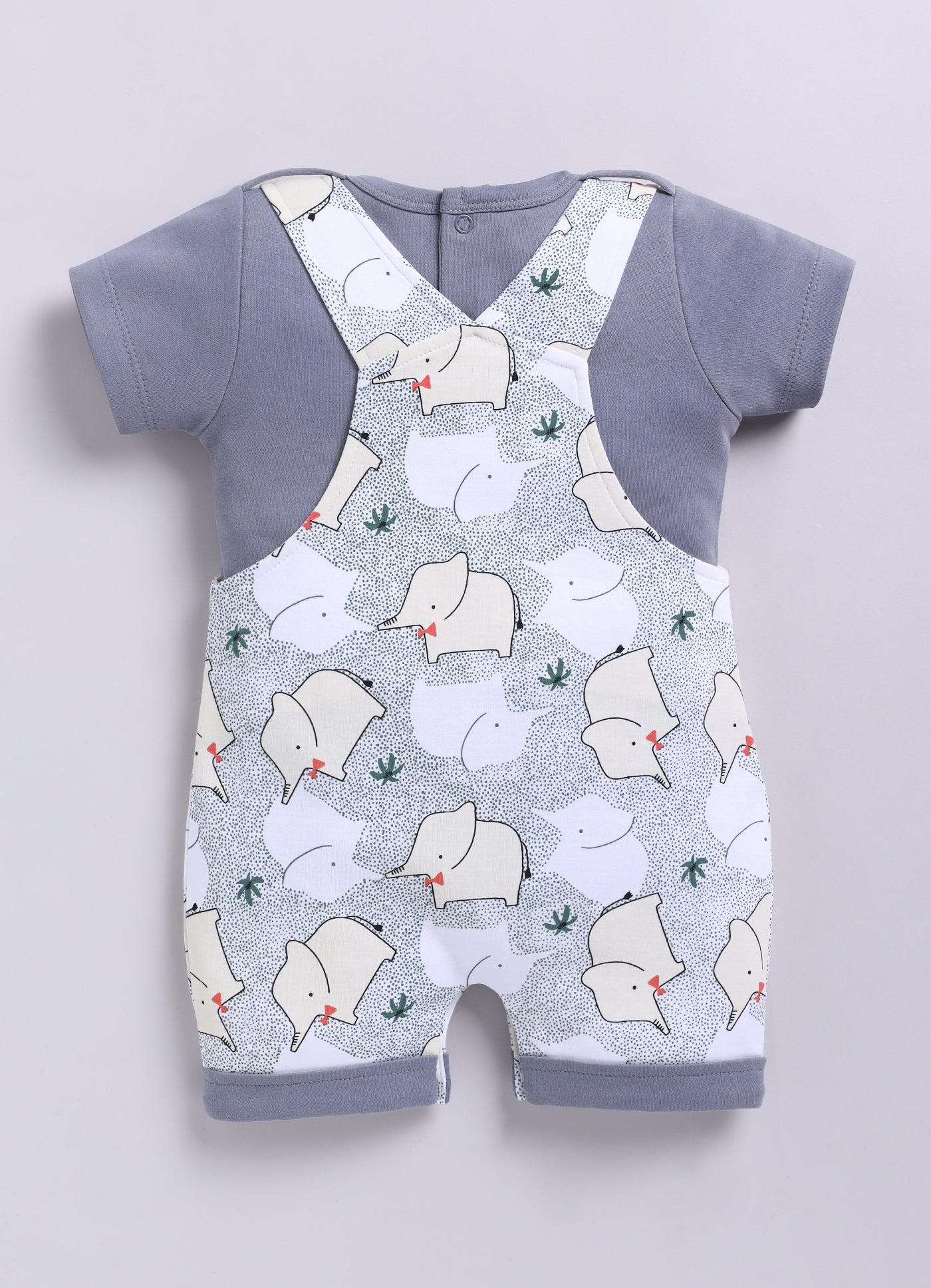 Half Sleeve Dungaree for Boys - Light Green