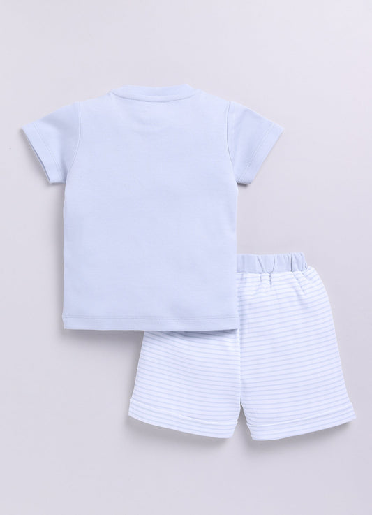 Baby Boy Summer Adventure Half T Shirt & Short Set-Gray