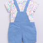 Baby Boy Embroidered Pineapple Dungaree Set-Blue