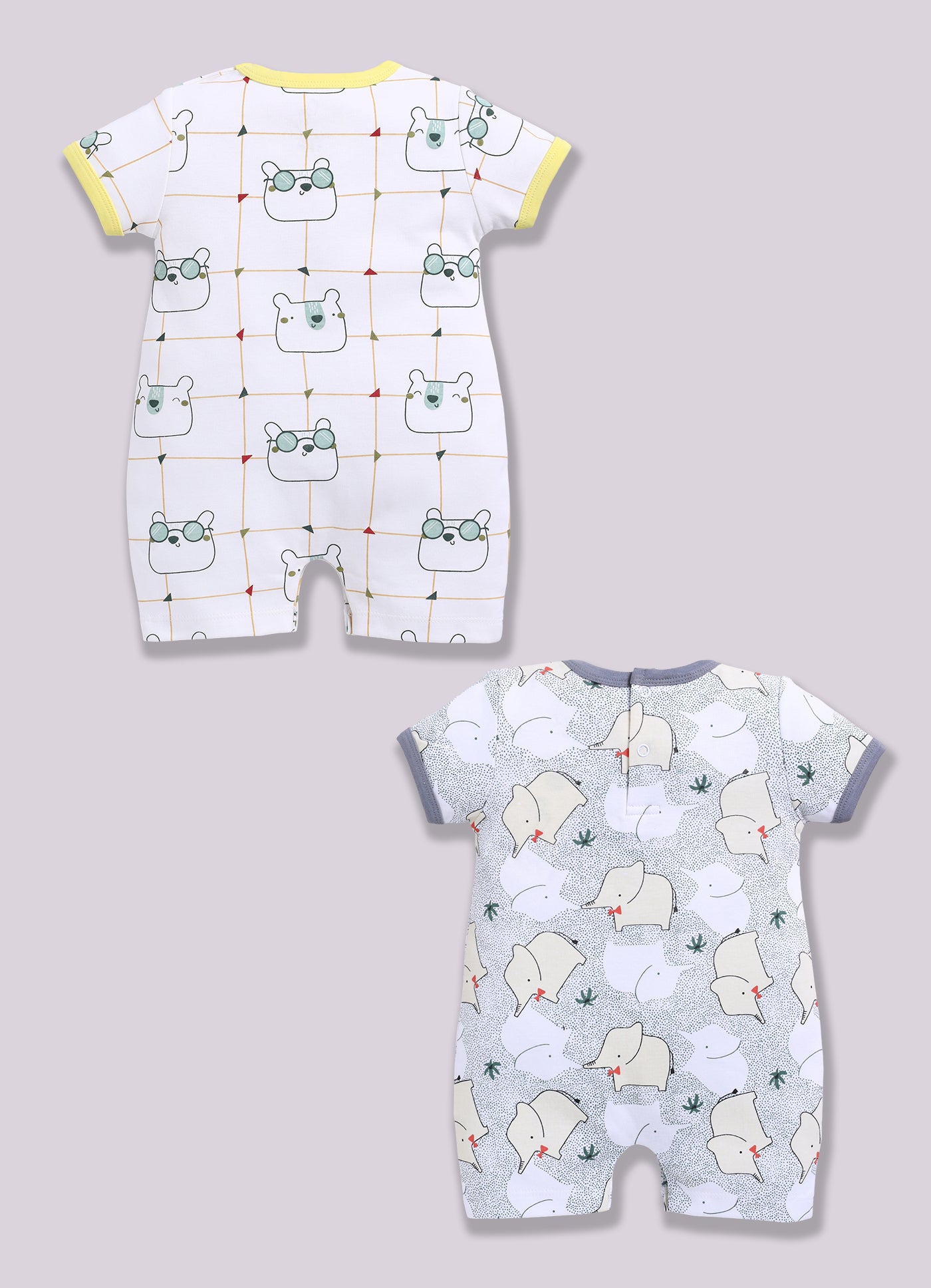 Half Sleeve Romper for Boys - Light Green & Green