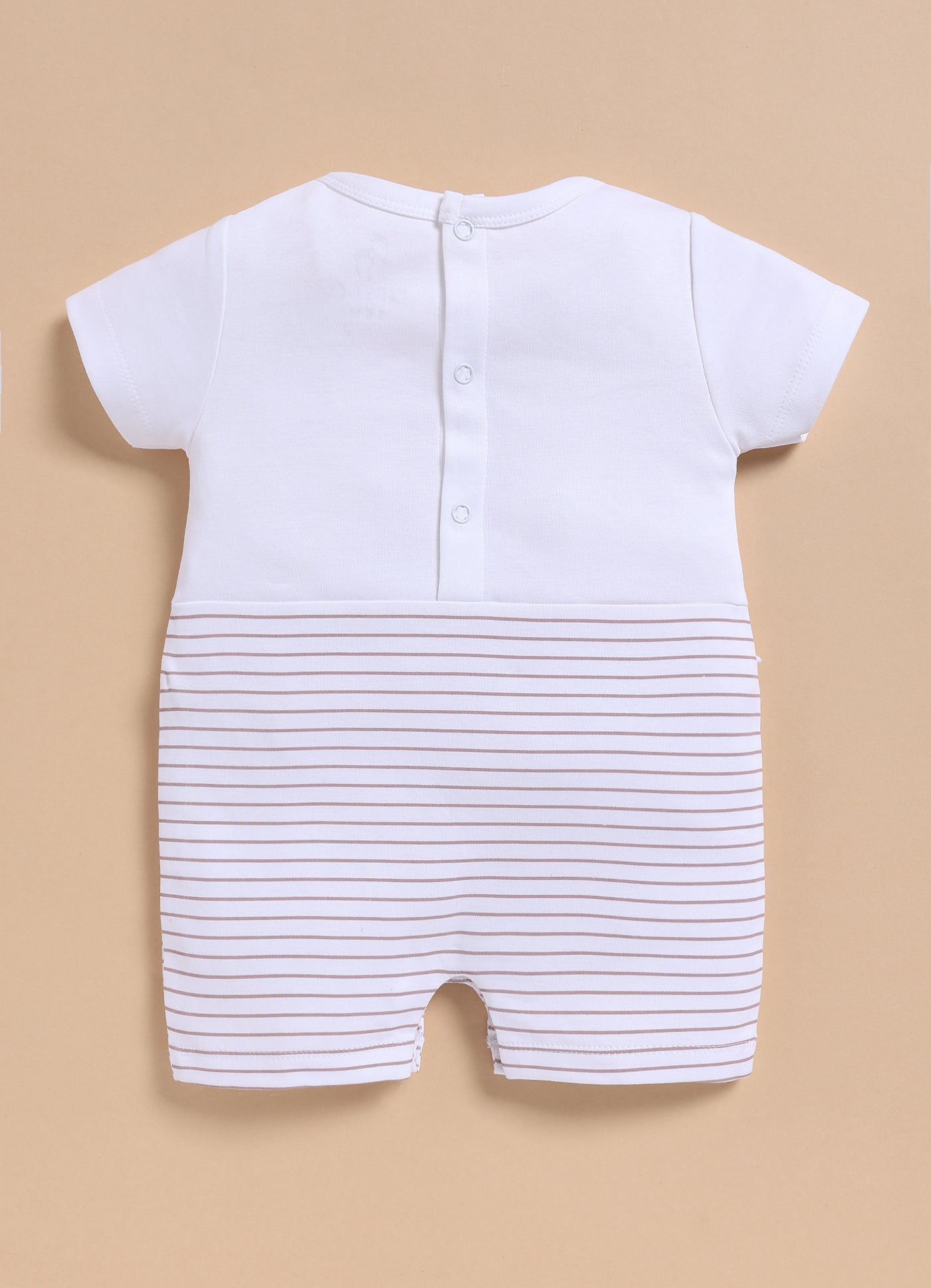 Half-Sleeve Romper for Girls – Brown Sleeping Cub