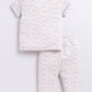 Star Print Baby Boy Half Sleeves Night Suit-BEIGE