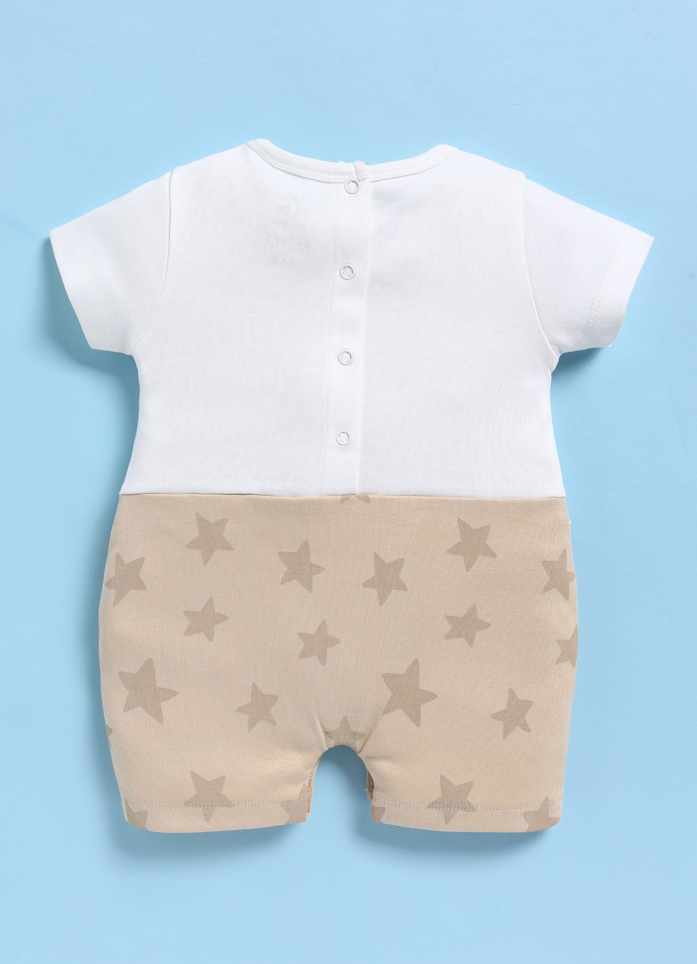 Half-Sleeve Romper for Girls – Cream Three Little Bunnies