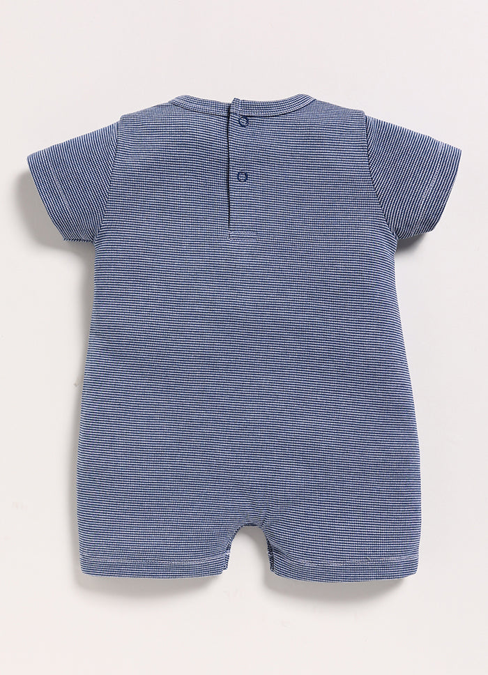 Half-Sleeve Romper for Boys – Blue Whale Romper
