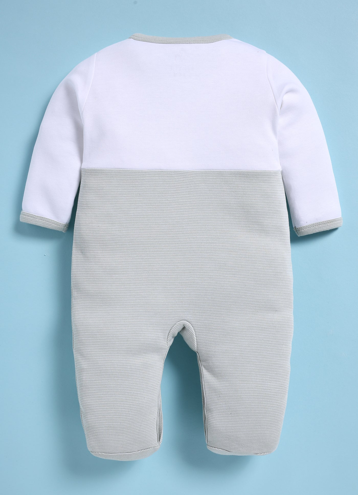 Full Sleeve Romper for Boys – Pastel Grey Tiny Bear