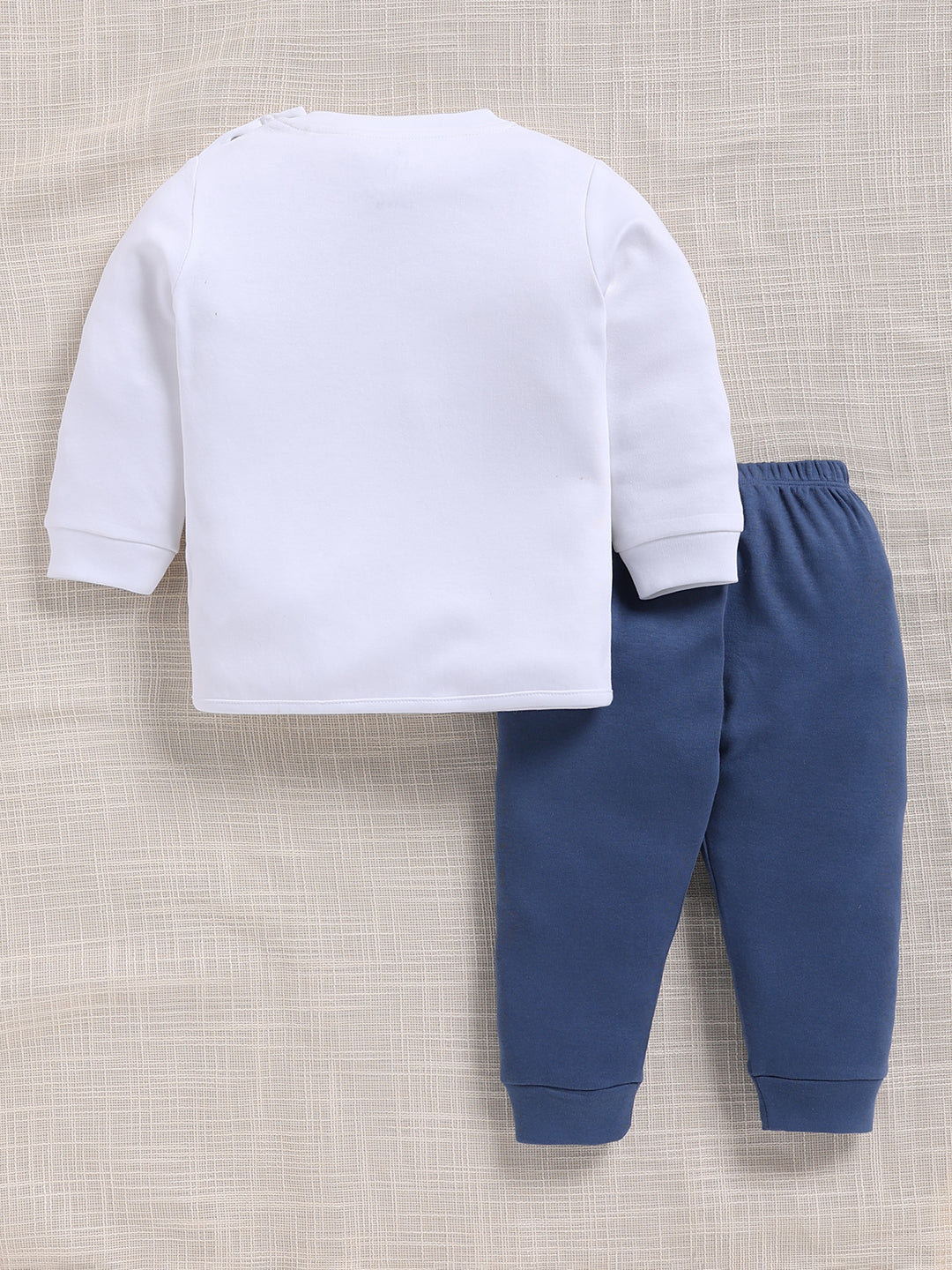 Top & Bottom for Boys - Navy Blue Animal Embroidered