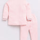 Stripped Printed Comfy Baby Girl Night Suit-PEACH
