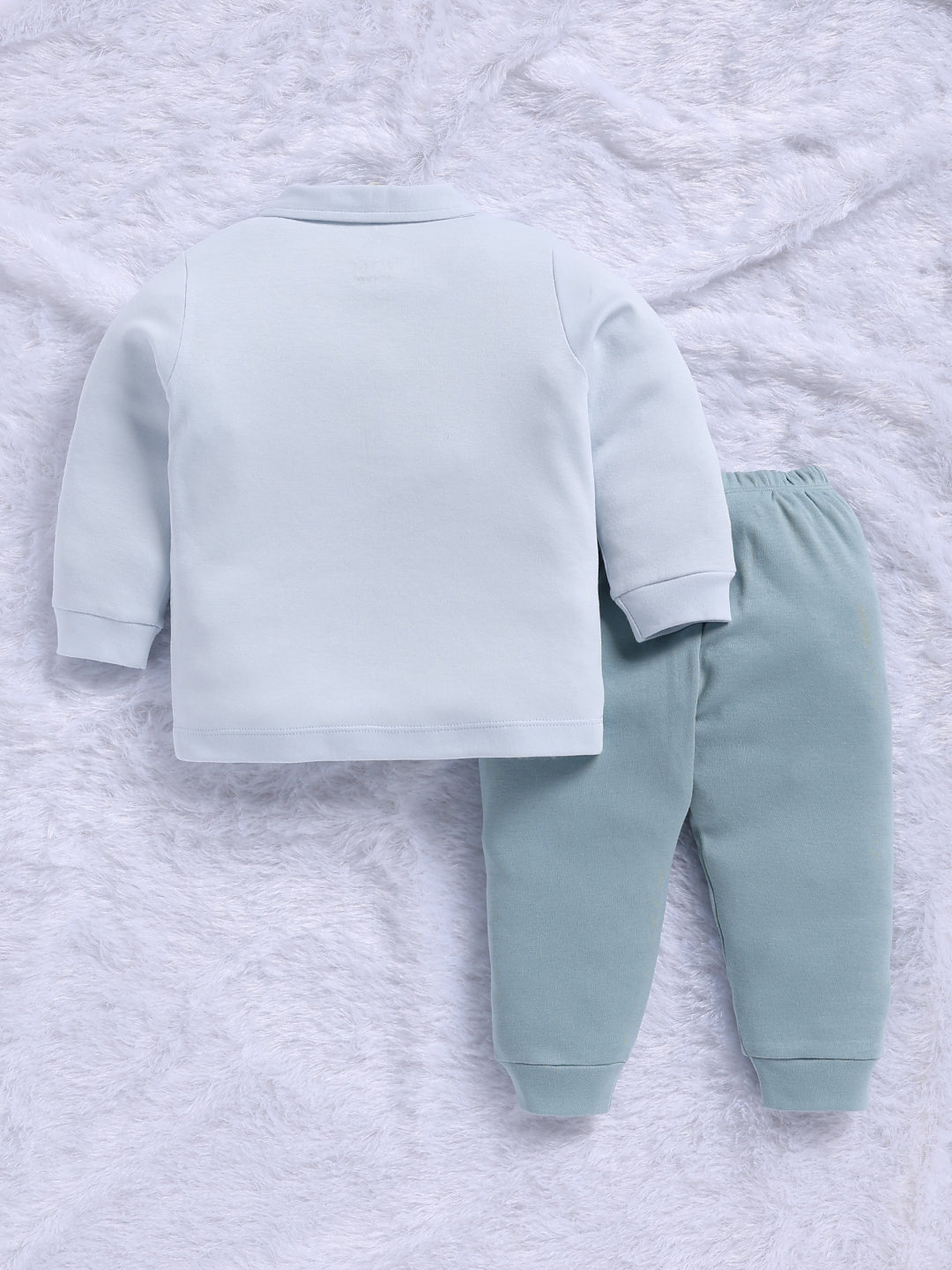 Top & Bottom for Boys - Mint Green Train Applique