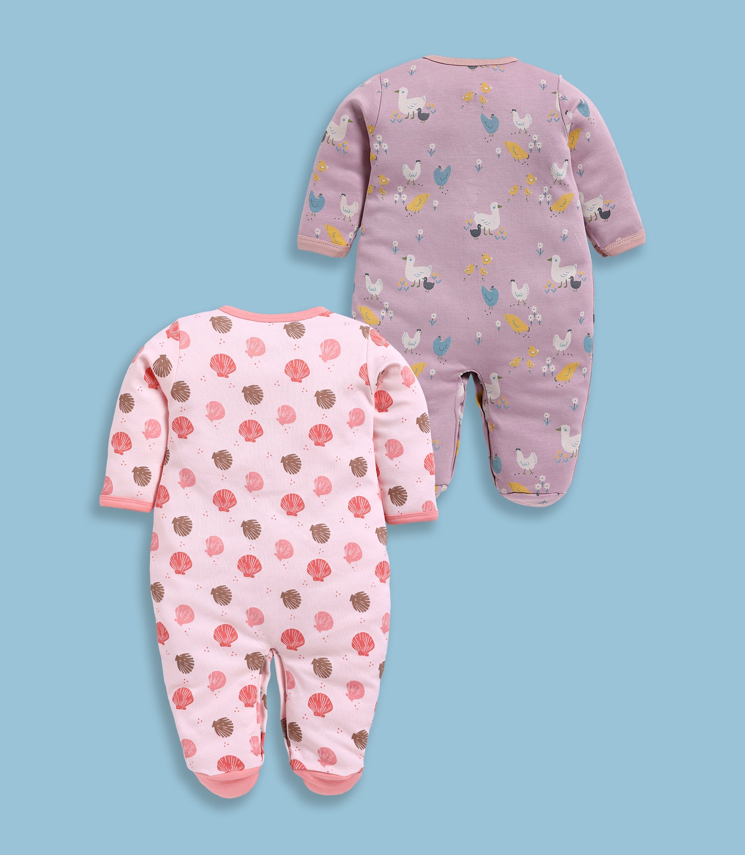 Full Sleeve Romper for Girls - Stone & Coral