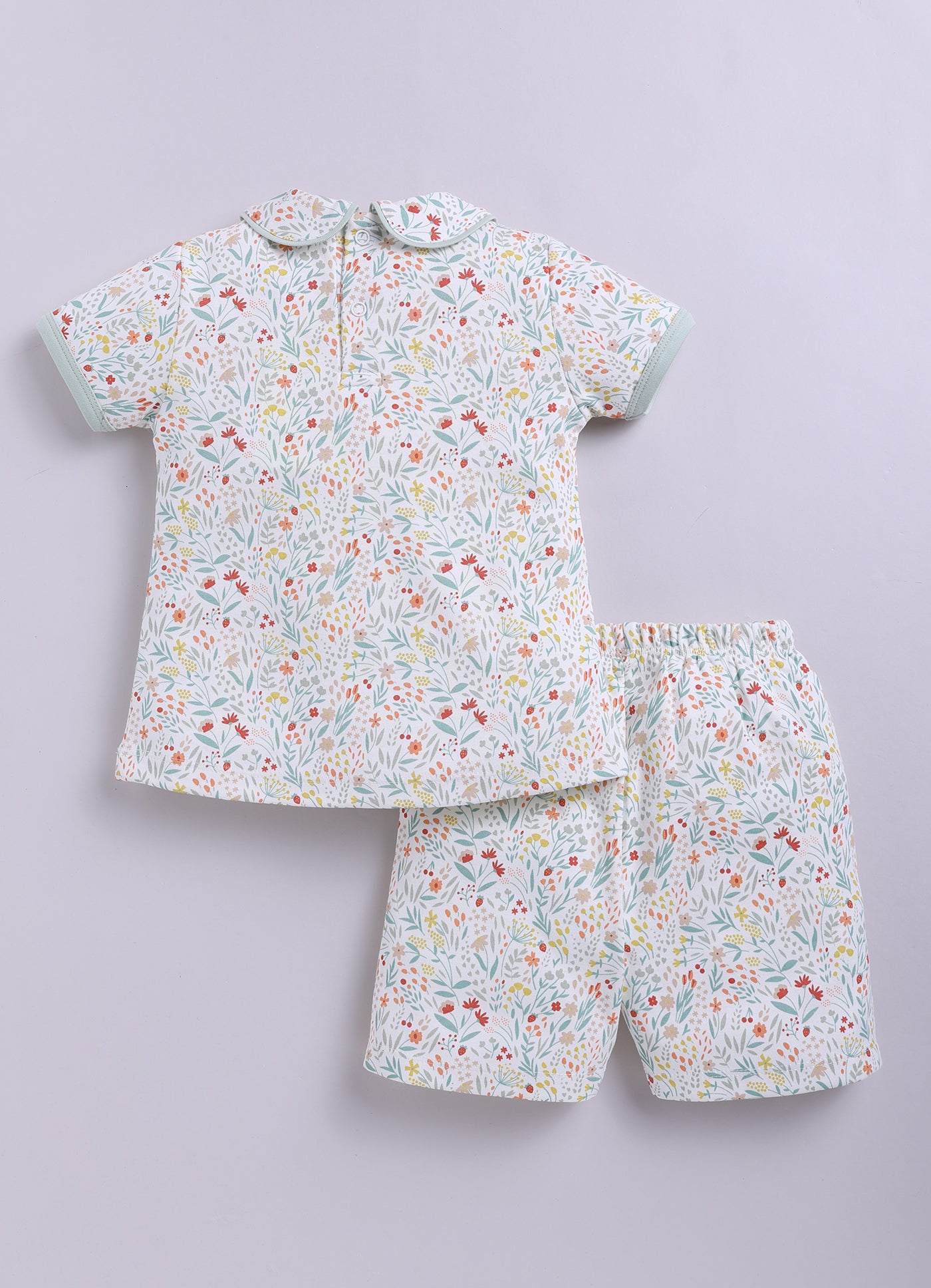 Half Sleeve Top & Bottom for Girls - Mint