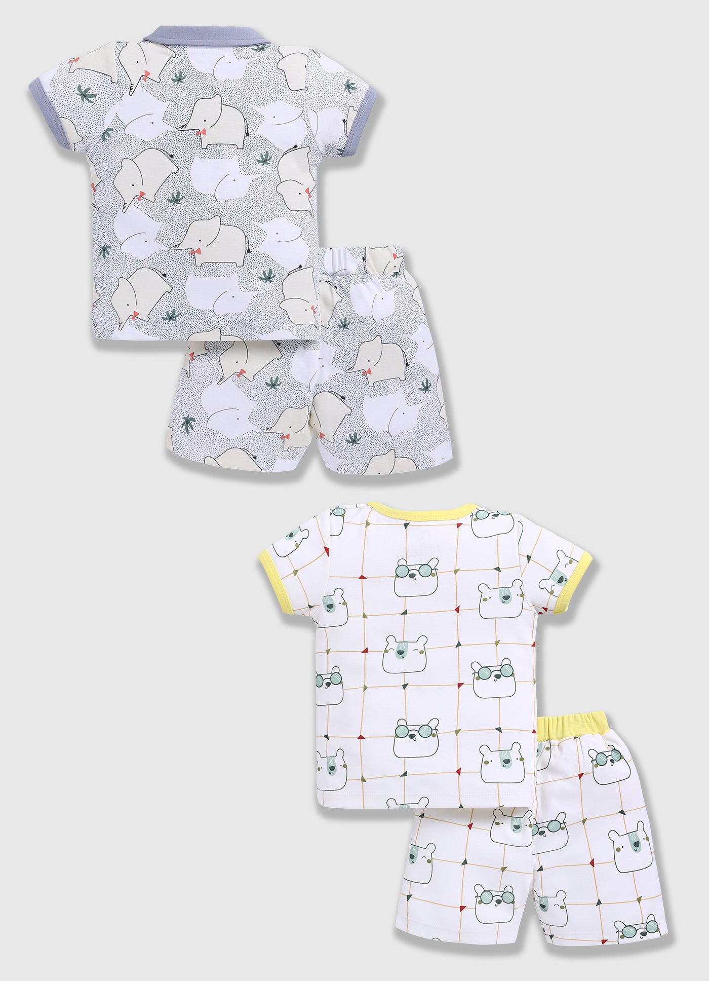Half Sleeve Top & Bottom for Boys - Light Green & Green