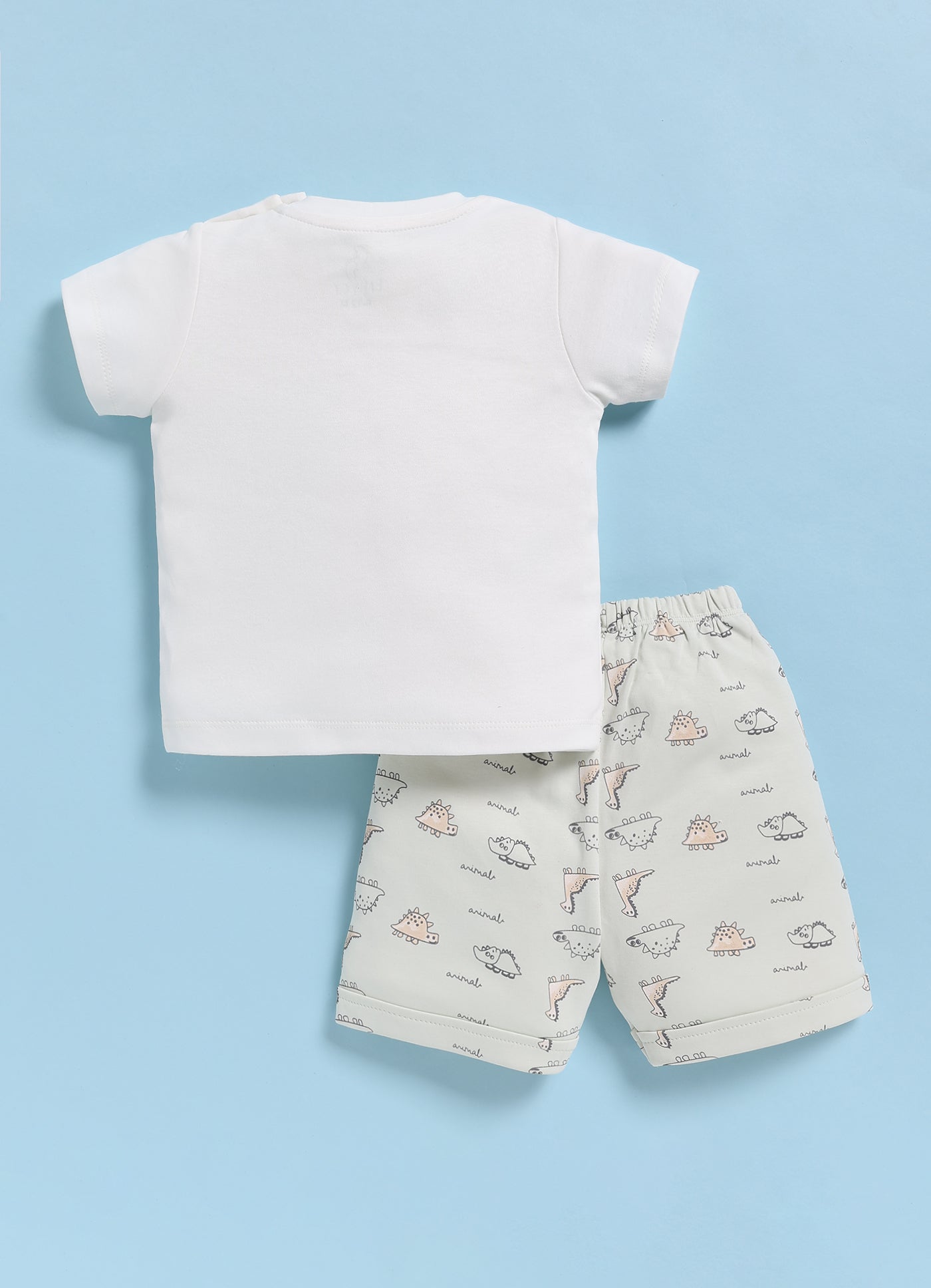 Half-Sleeve Top & Bottom For Boys - Mint Green Big Friend