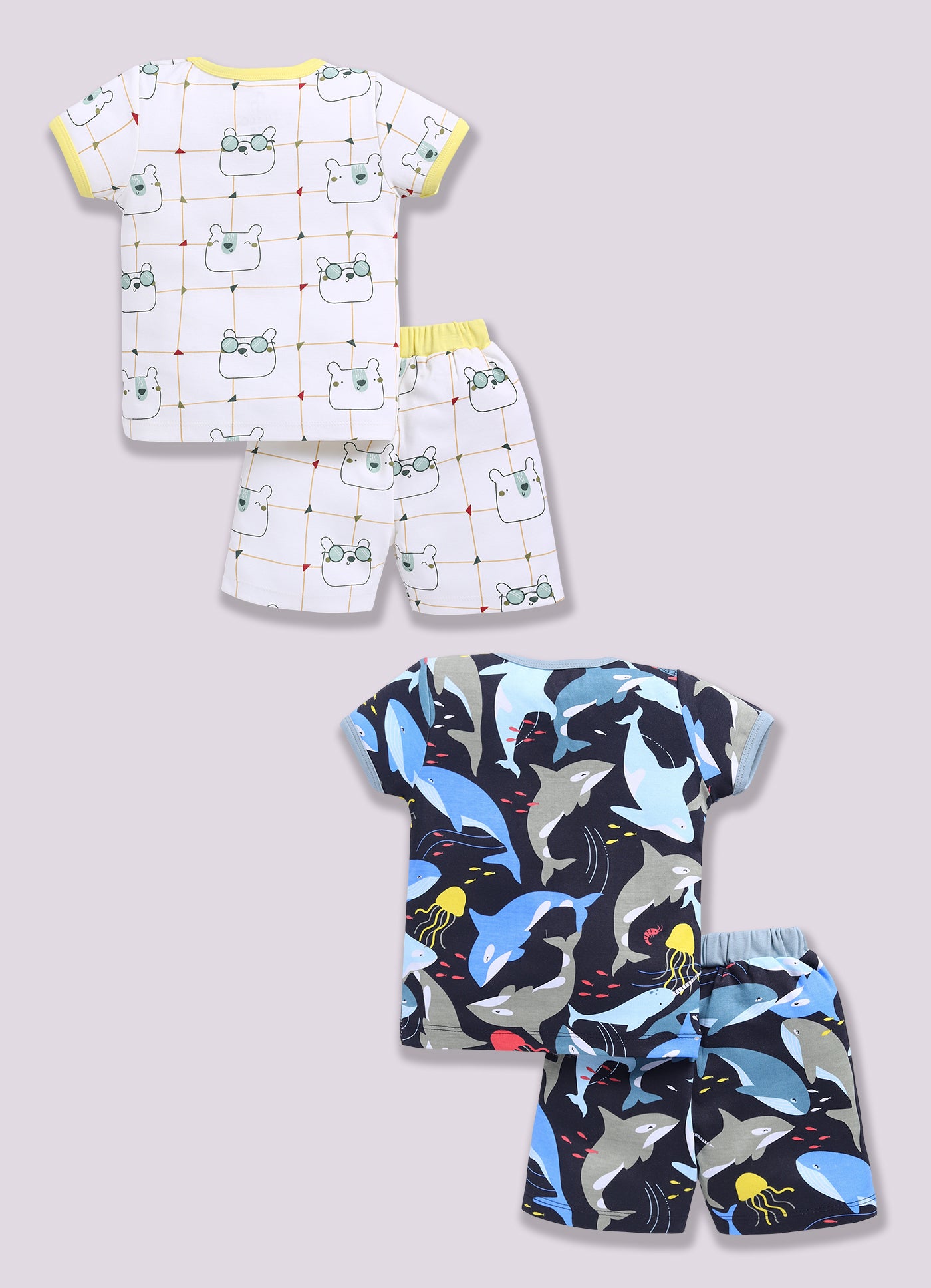 Half Sleeve Top & Bottom for Boys - Green & Navy