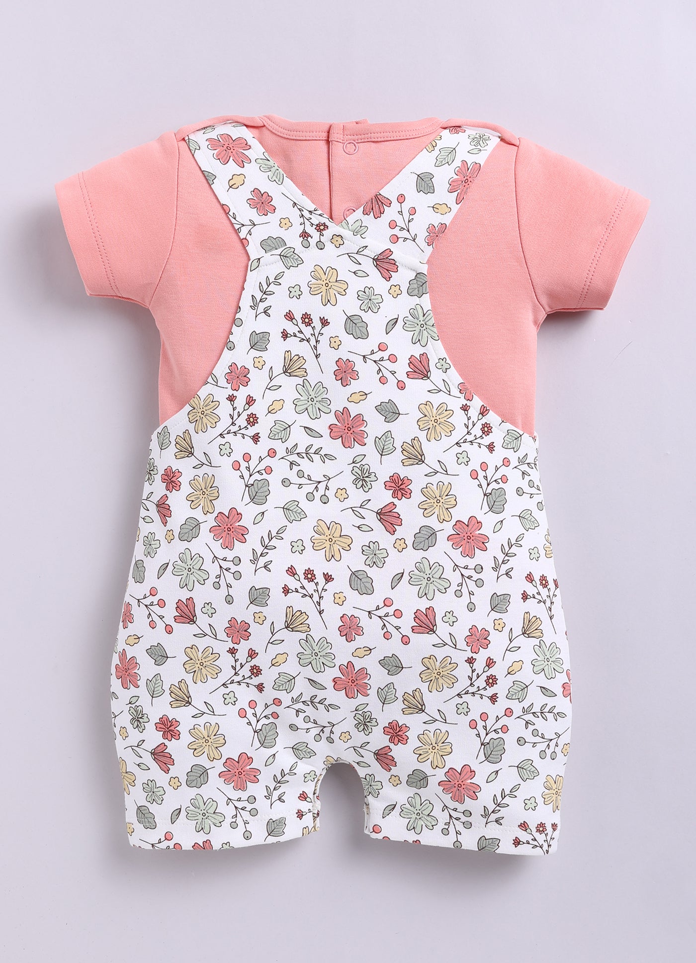 Half Sleeve Dungaree for Girls - Teal