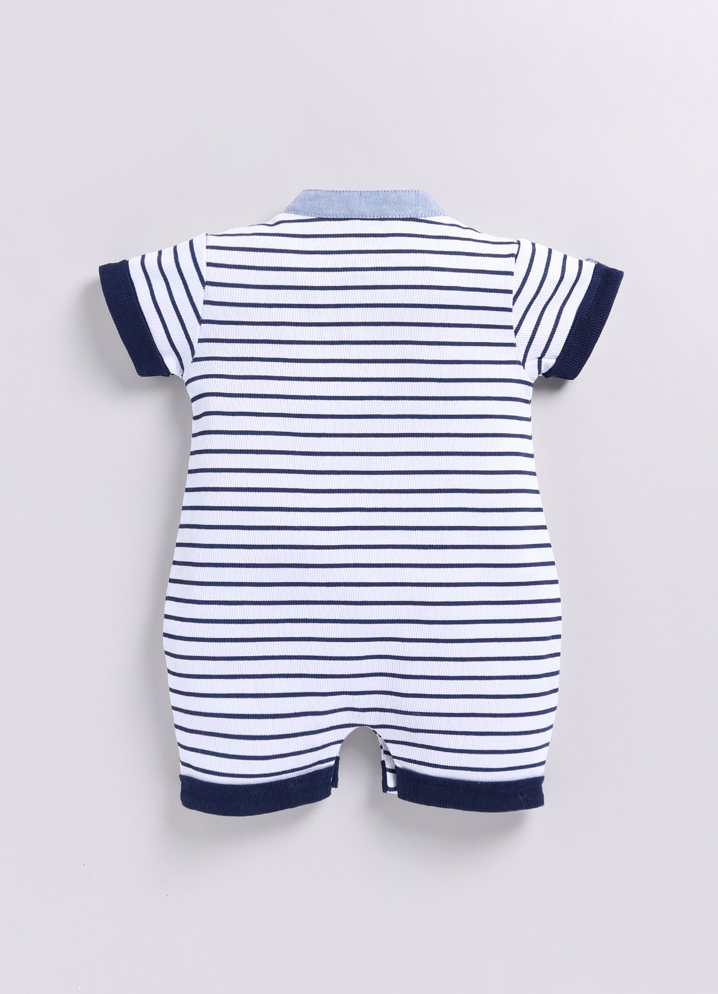 Baby Boy Striped Summer Romper - Navy