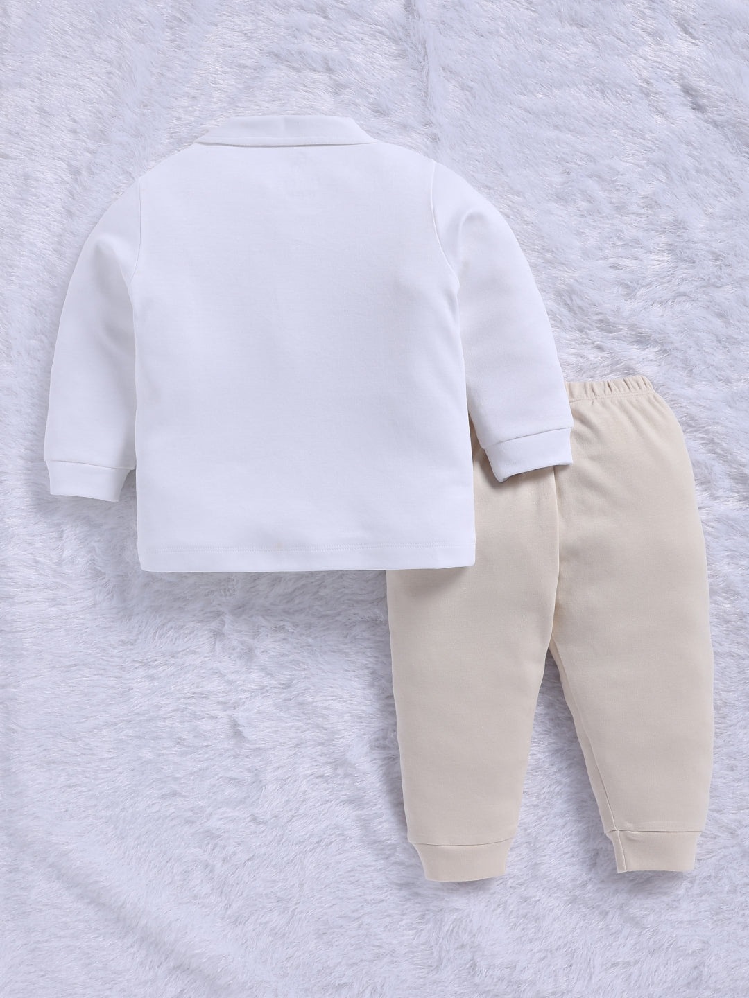 Top & Bottom for Boys - Cream Train Graphic Polo