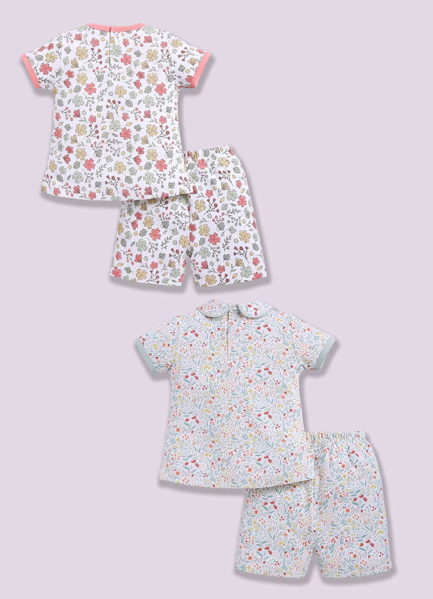 Half-Sleeve Top & Bottom For Girls - Mint & Teal