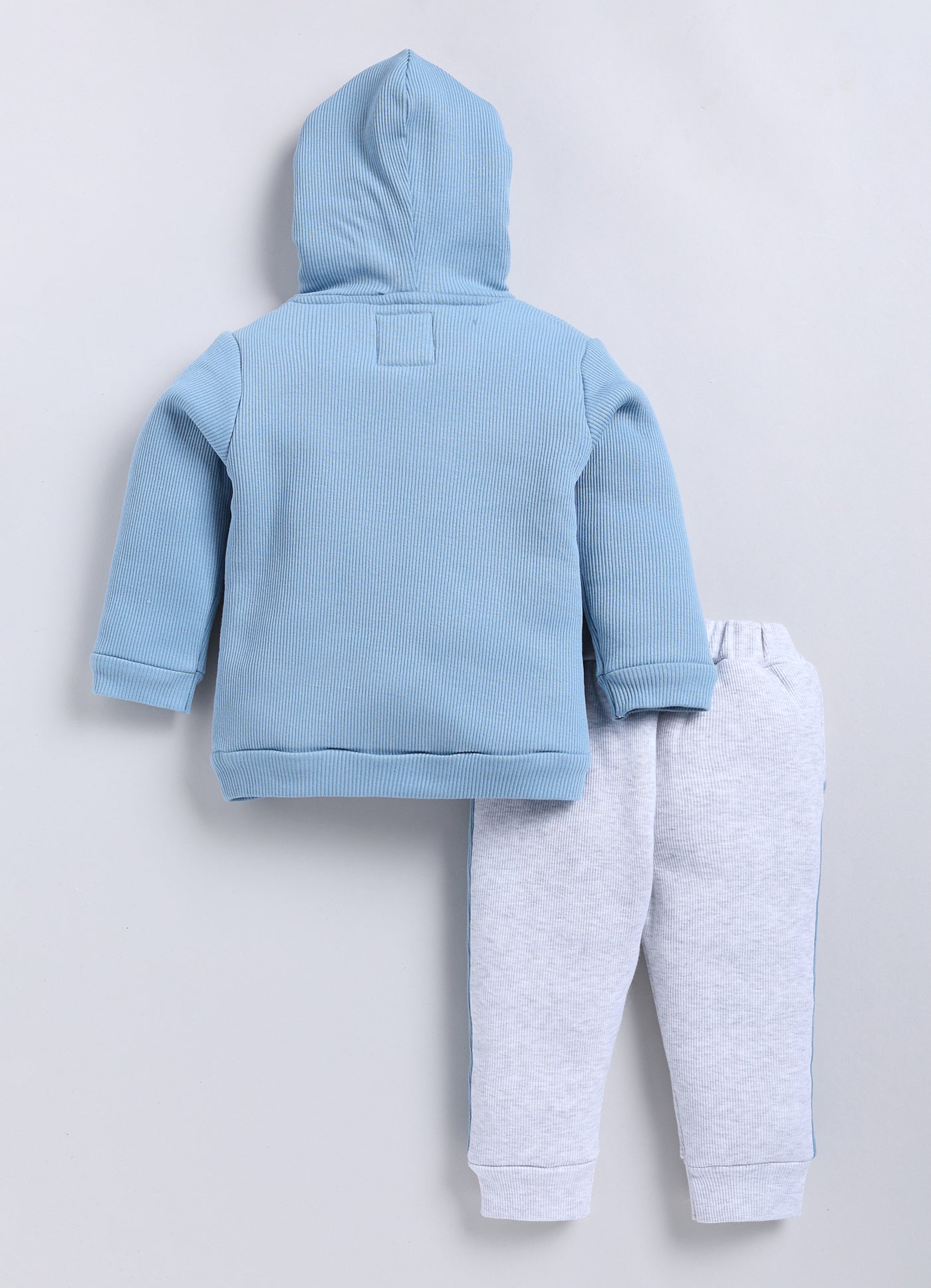 Baby Boy Casual Winter Full Sleeves Hooded Sweatshirt & Pant-Blue