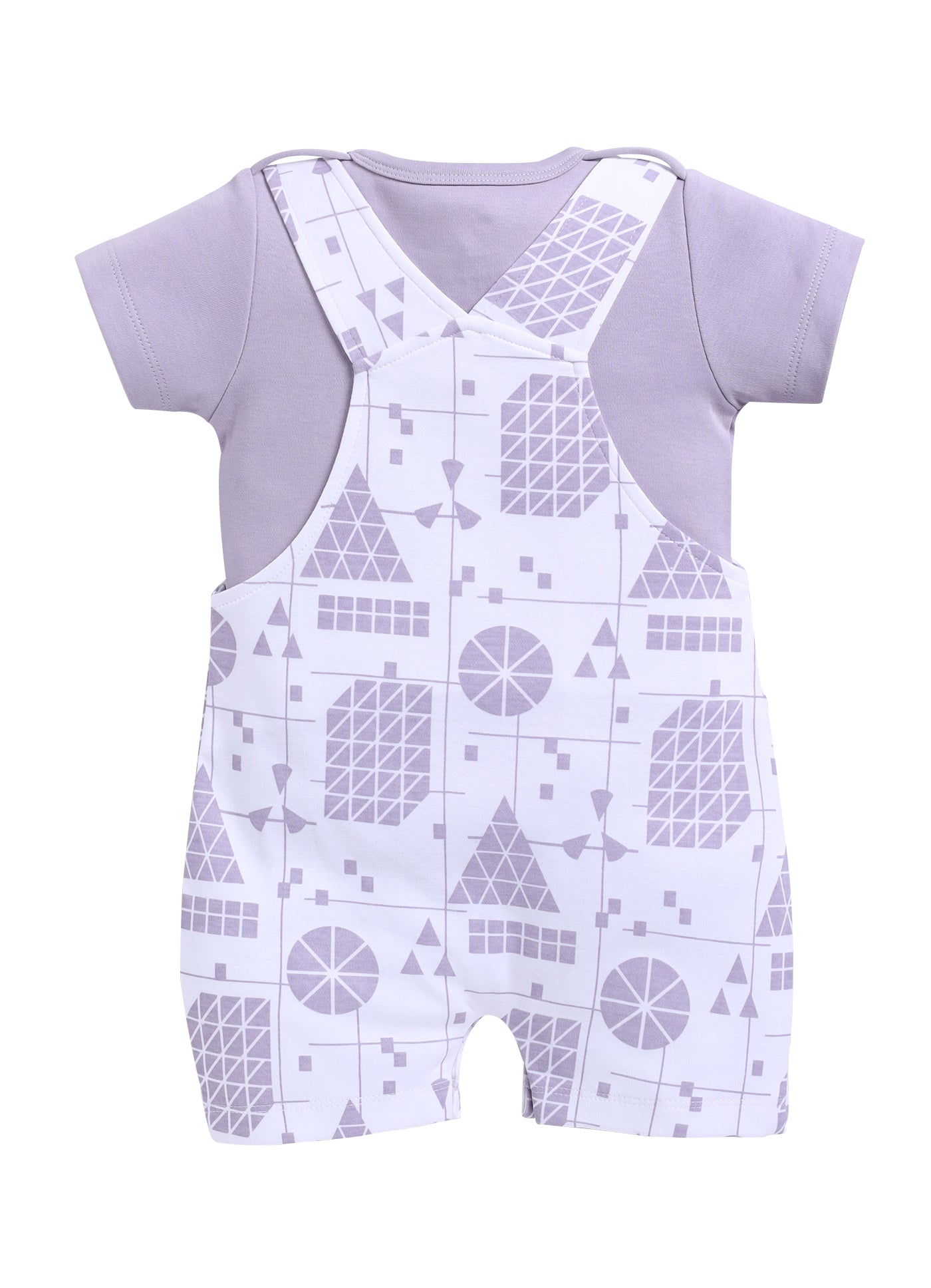 Half Sleeve Dungaree for Boys - Off-White