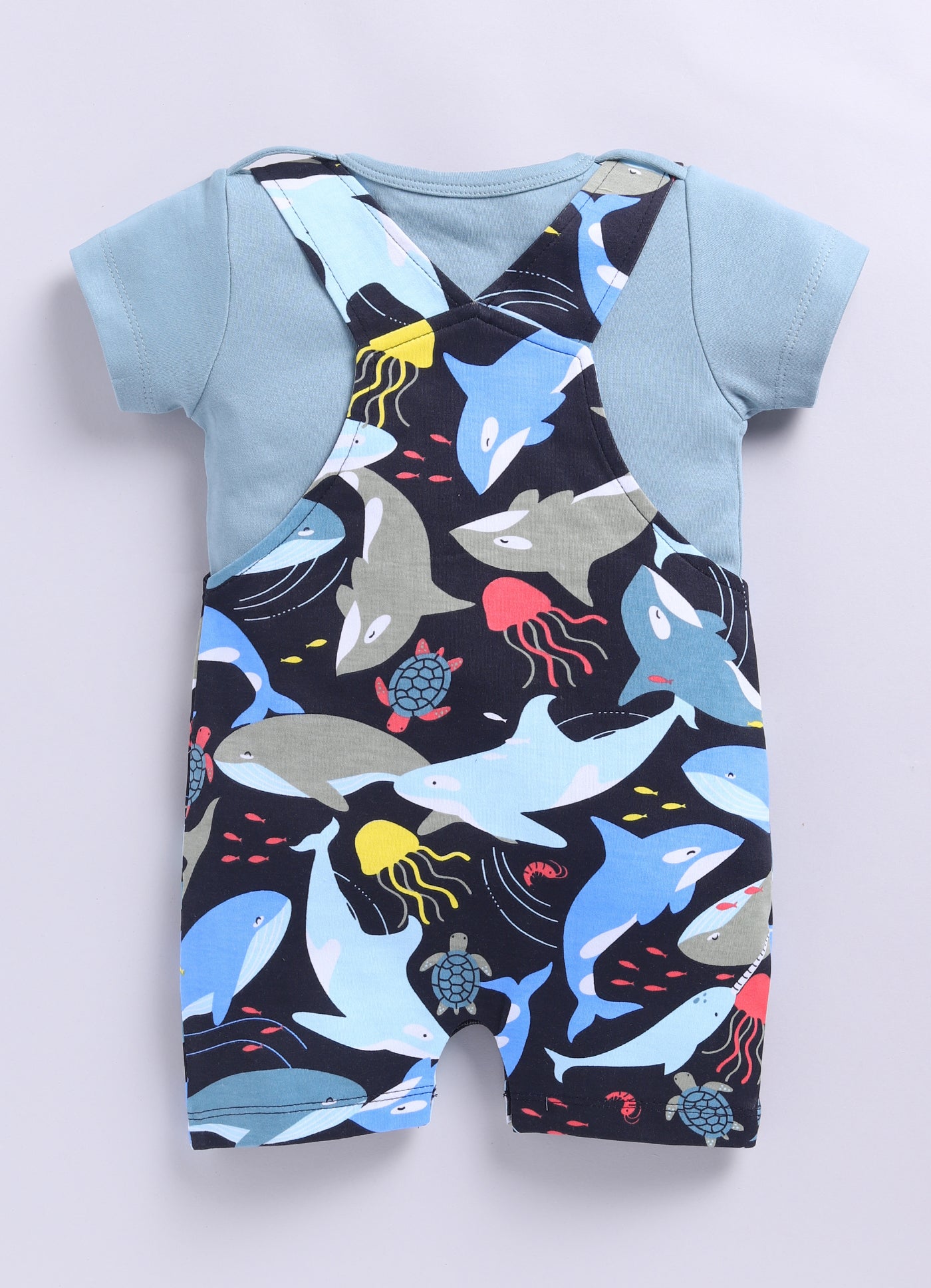 Half Sleeve Dungaree for Boys - Navy