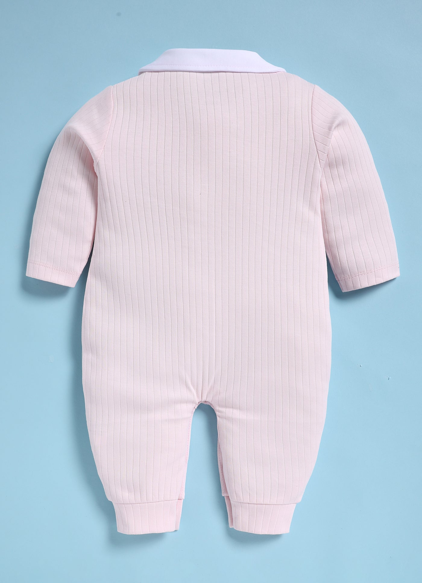 Full Sleeve Romper for Girls - Pink Two Flowers