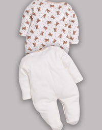 BABY GO Full Sleeve Romper For Baby Boys(0-3M,BROWN)

