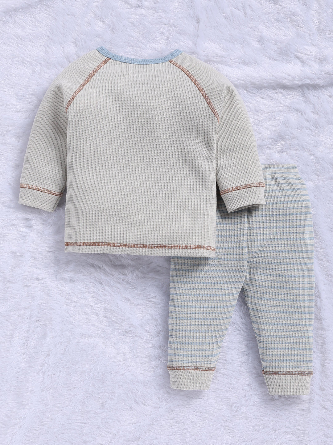 Top & Bottom for Boys - Cream Beige Fox Friend
