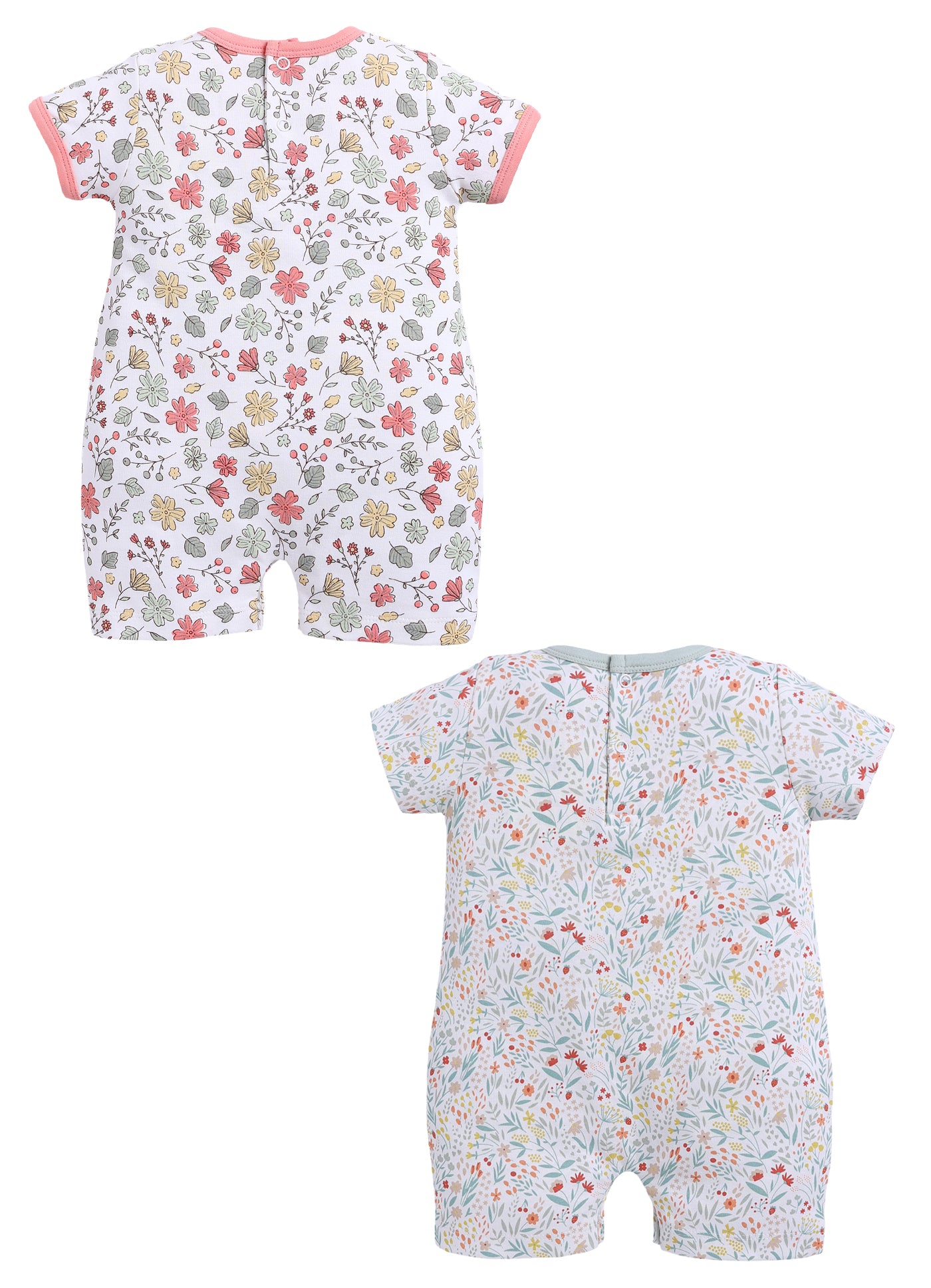 Half Sleeve Romper for Girls - Mint & Teal