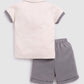 Baby Boy T shirt with Short set-Beige