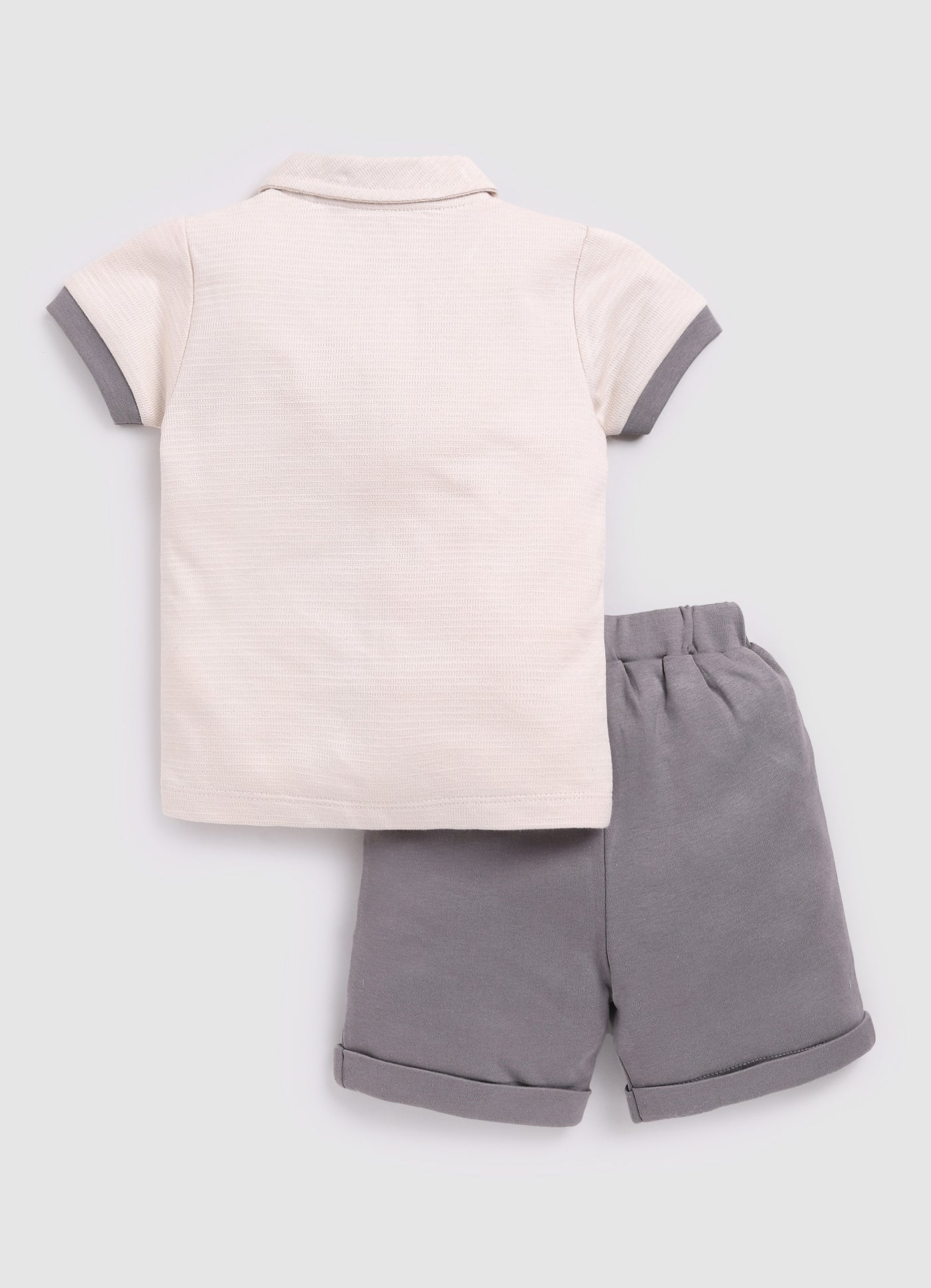 Baby Boy T shirt with Short set-Beige