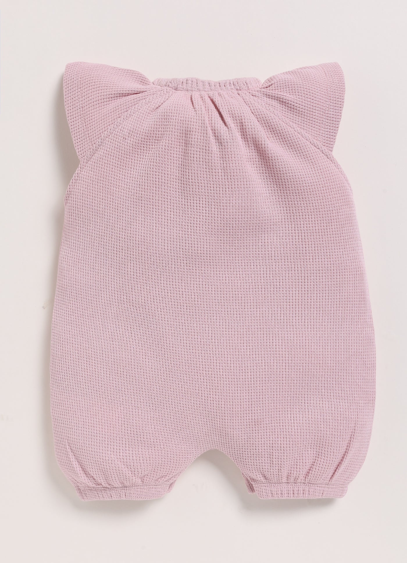 Half-Sleeve Romper for Girls – Light Mauve Cutie Giraffe