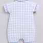 Baby Boy Checked Half Sleeves Romper-GREY