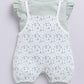 Baby Girl Light Green Floral Romper with Bows-PISTA GREEN