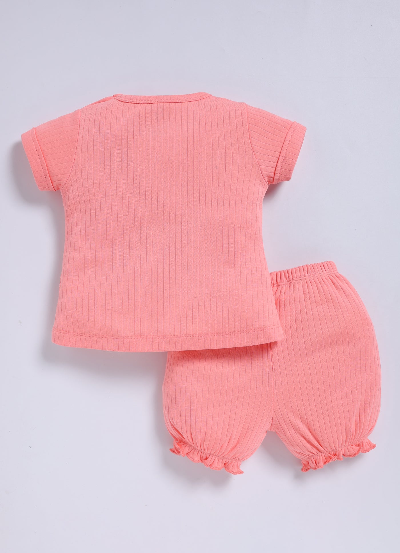 Half-Sleeve Top & Bottom For Girls - Pink Cute Friends