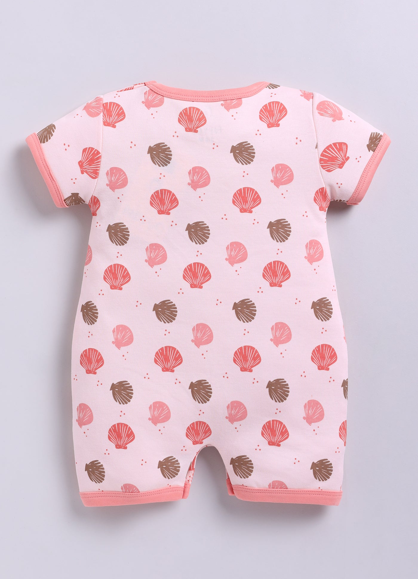 Half Sleeve Romper for Girls - Coral