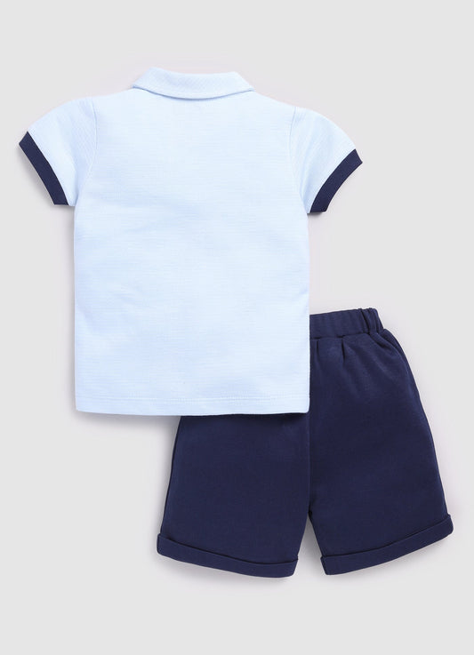 Baby Boy T shirt with Short set-Sky Blue