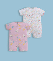 Half Sleeve Romper for Girls - Mint & Stone