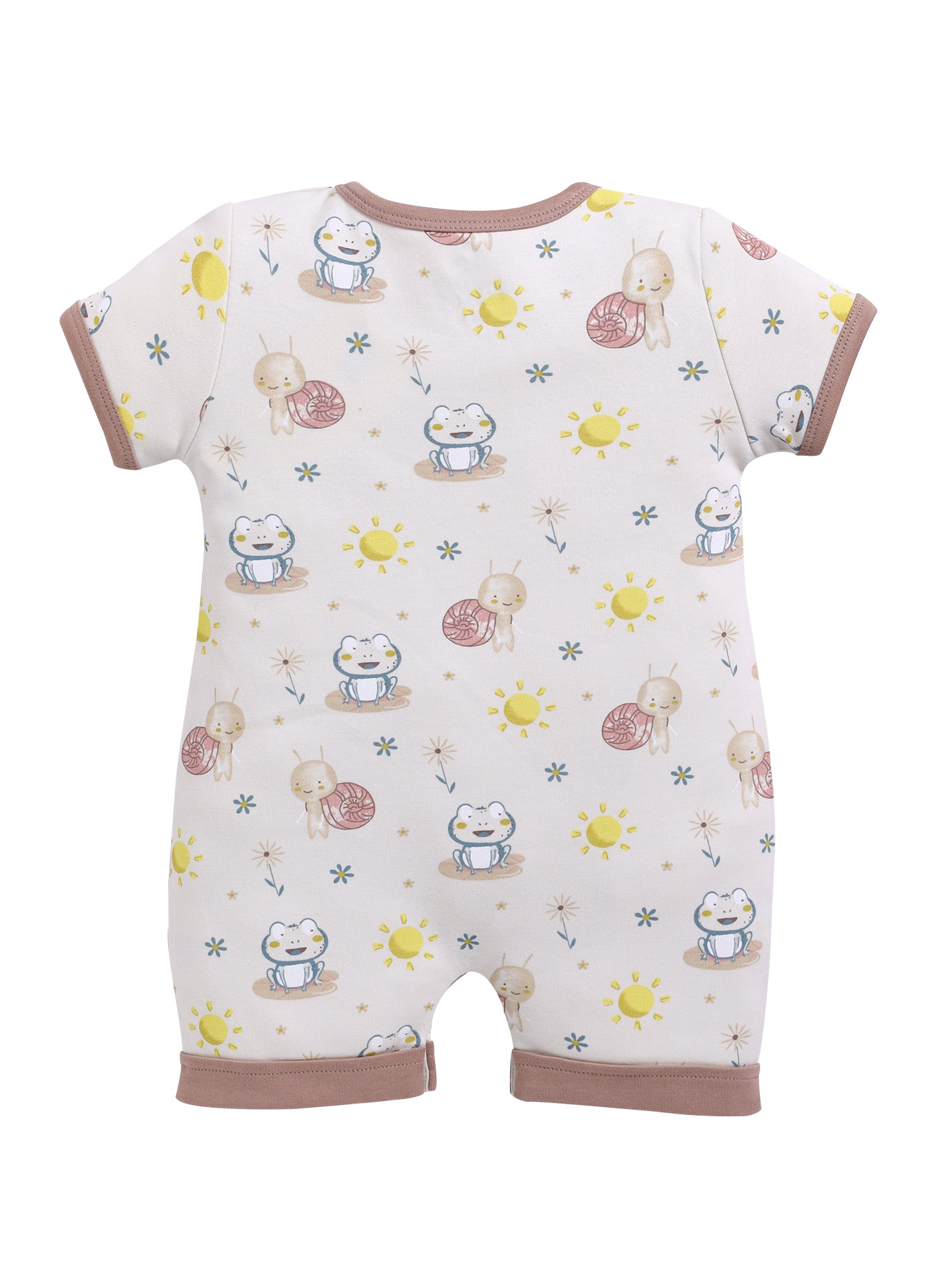 Half Sleeve Romper for Boys - Beige