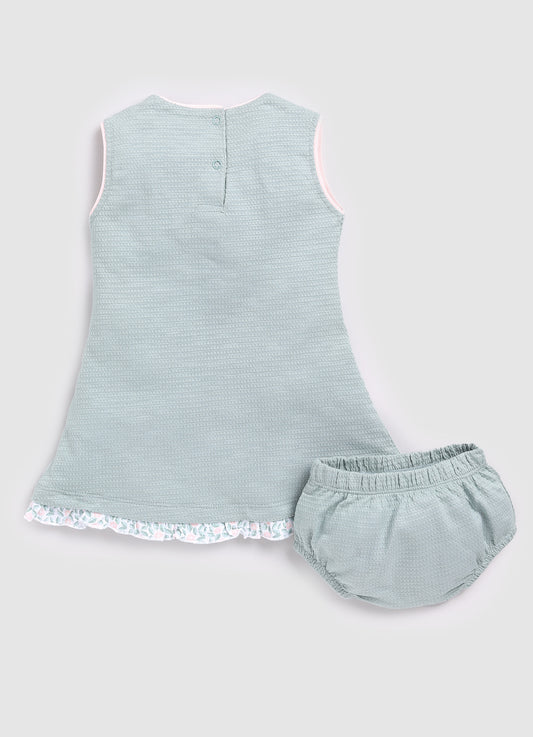 Sleeveless Baby Girl Frock-Green