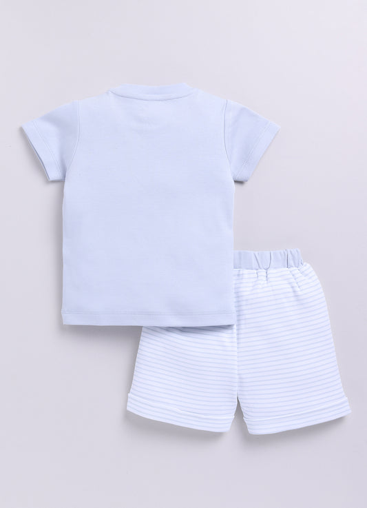Baby Boy Summer Adventure Half T Shirt & Short Set-Gray