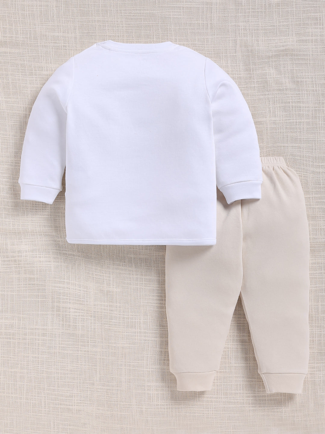 Top & Bottom for Boys - Cream Safari Animal