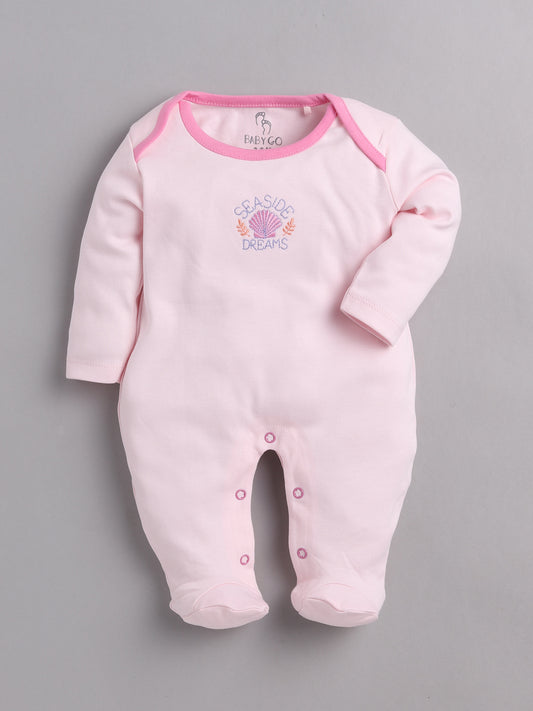 Comfortable Cotton Rompers/Sleepsuits for Baby Boys and Girls - Pack of 2 Combo PINK