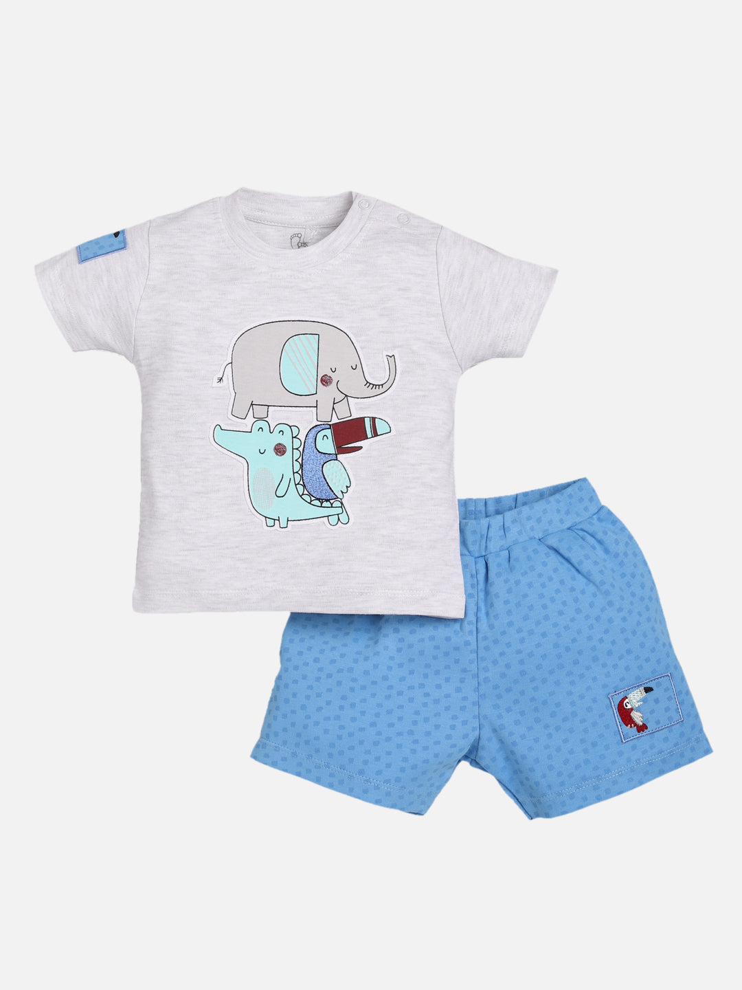 Baby Boy and Girl Cotton Solid Top And Pajama Set Navy
