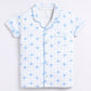 Baby Star Printed Half Sleeves Boy Night Suit-OLIVE