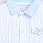 Half Sleeve Striped Baby Boy Romper-Sky Blue