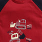 Work, Work, Work Playtime Baby Boy Summer Romper, Construction Fun-RED