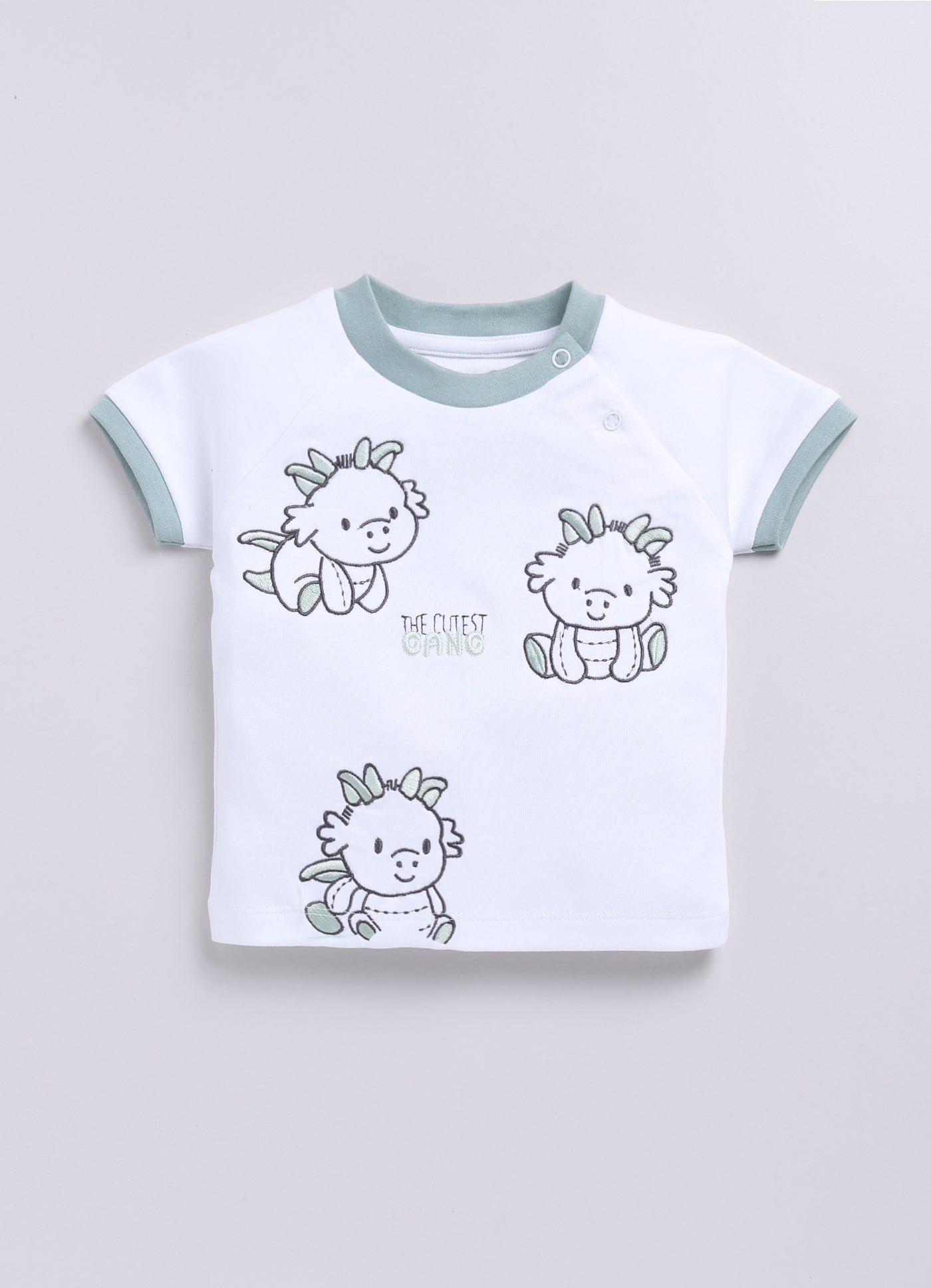 Little Dragon Baby Boy Half T Shirt & Short Set-Green