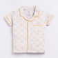 Playful ABC Printed Baby Boy Half Sleeves Night Suit-BEIGE